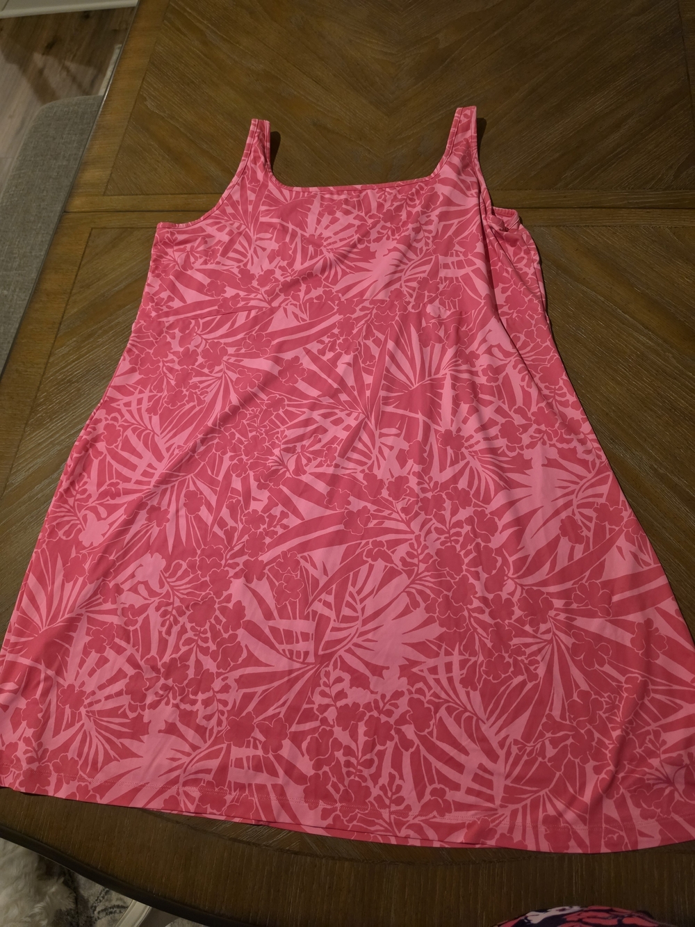 Tropical Pink Floral Slip Chemise with Slim Straps